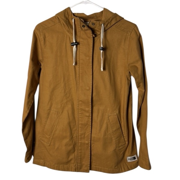 NORTH FACE, cotton jacket,zipper,snaps, PTP 18”, like sm/med tan,yellowstone EC - Picture 3 of 17